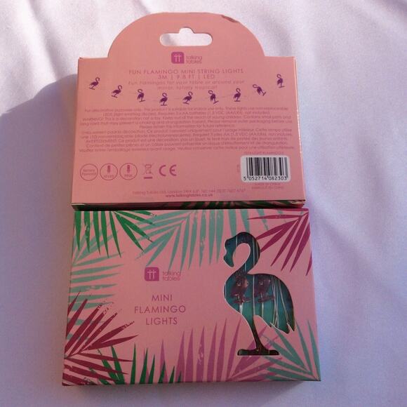 Talking Tables New Tropical Mini Pink Flamingo LED Lights Set Of 2 Decor Party - Picture 4 of 7